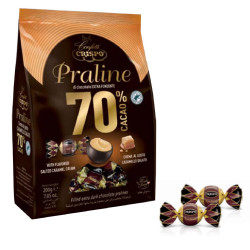 Praline Cioccolato Fondente 70% - Crispo - Caramello Salato - 200 g