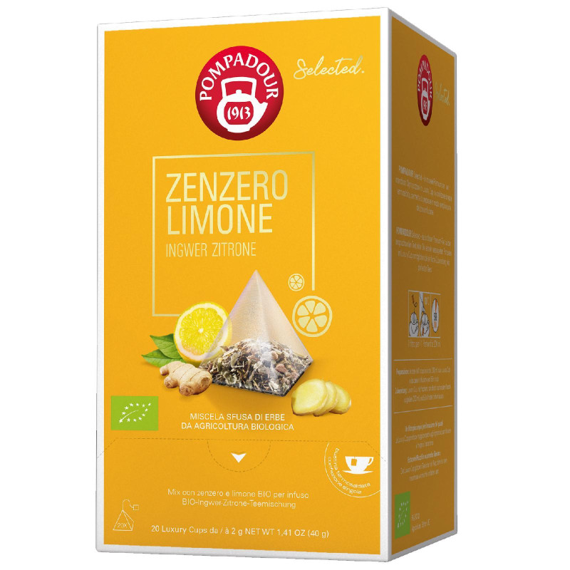 Tisana Biologica Pompadour - Selected Bio Zenzero e Limone - 20 Filtri - 40 g