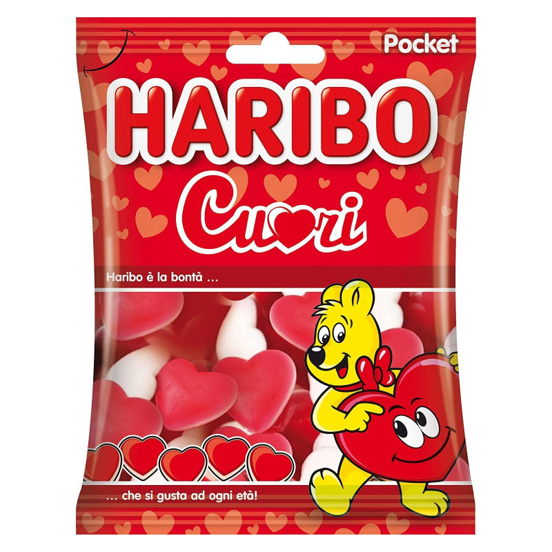 Caramella Gommosa - Haribo - Cuori - Gusto Frutta - 30 Bustine da 100 g