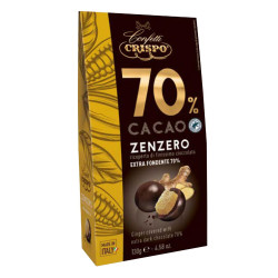 Dragees Crispo - Zenzero Ricoperto di Cioccolato Fondente 70% - 130 g