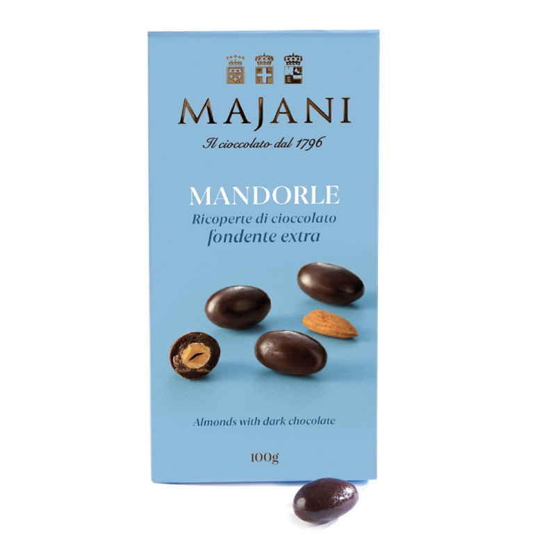 Dragée - Majani - Mandorle - Ricoperte Cioccolato Fondente - Astuccio da 100 g