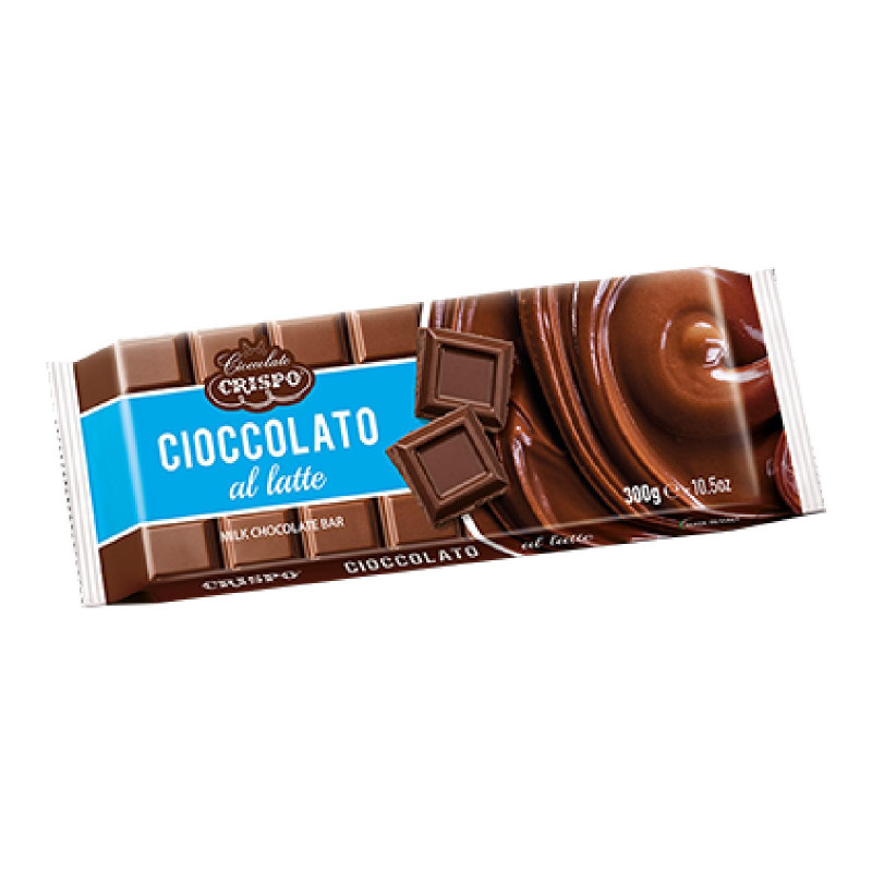 Tavoletta Cioccolato al Latte - Crispo - Blocco Cioccolato al Latte - 300 g