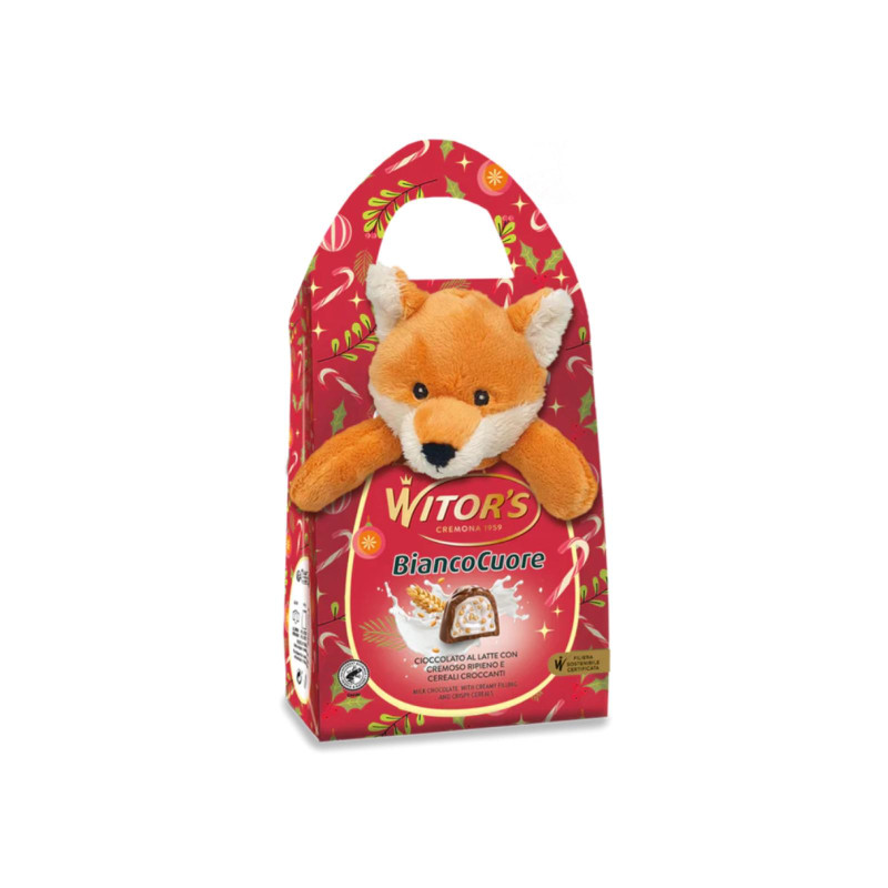 Peluche Witor's - Bianco Cuore - Praline Con Cremoso Ripieno e Cereali - 100 g