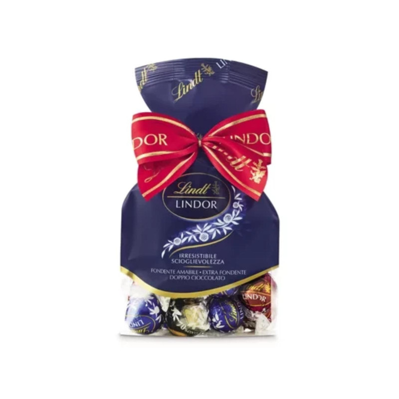 Lindt Lindor - Cioccolatini Boules - Assortito Fondente - Sacchetto Regalo da 287 g