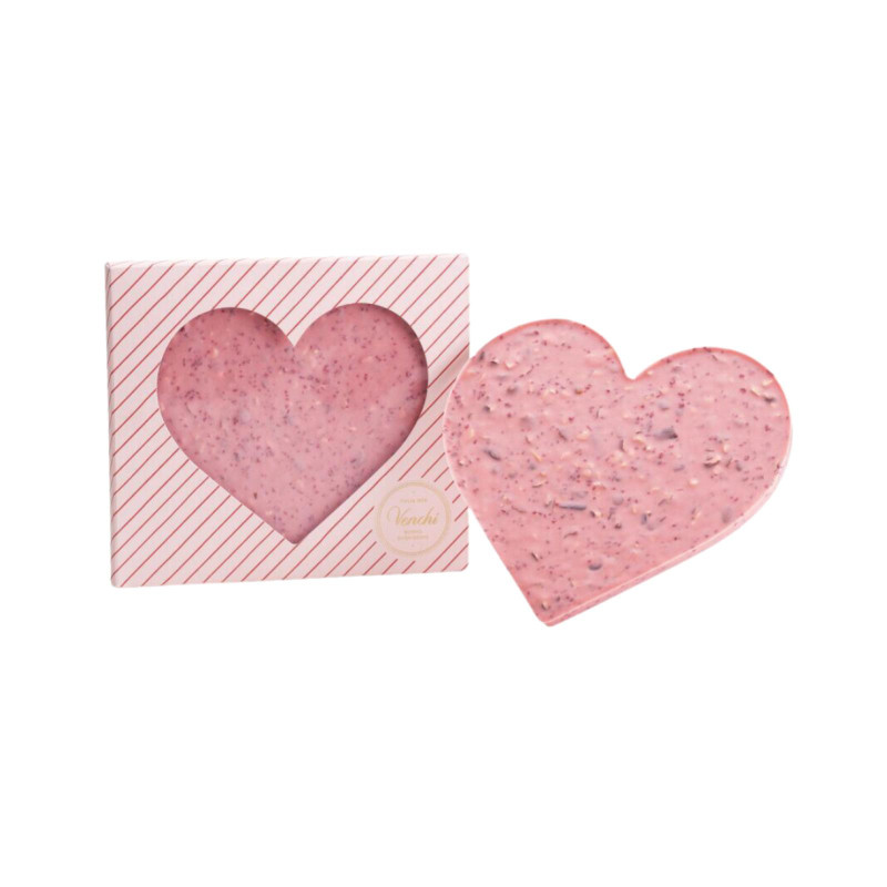 Cuore Piatto Venchi - Brutto & Buono Cuore Rosa con Mandorle e Lampone - 300 g