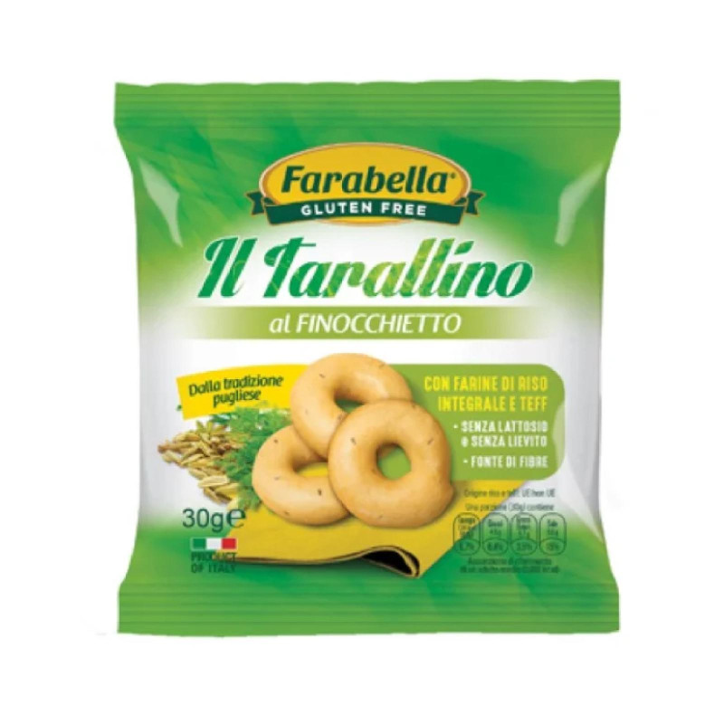 Busta Tarallini - Farabella - Tarallino Al Finocchietto - Senza Glutine - Box da 16 x 30 g