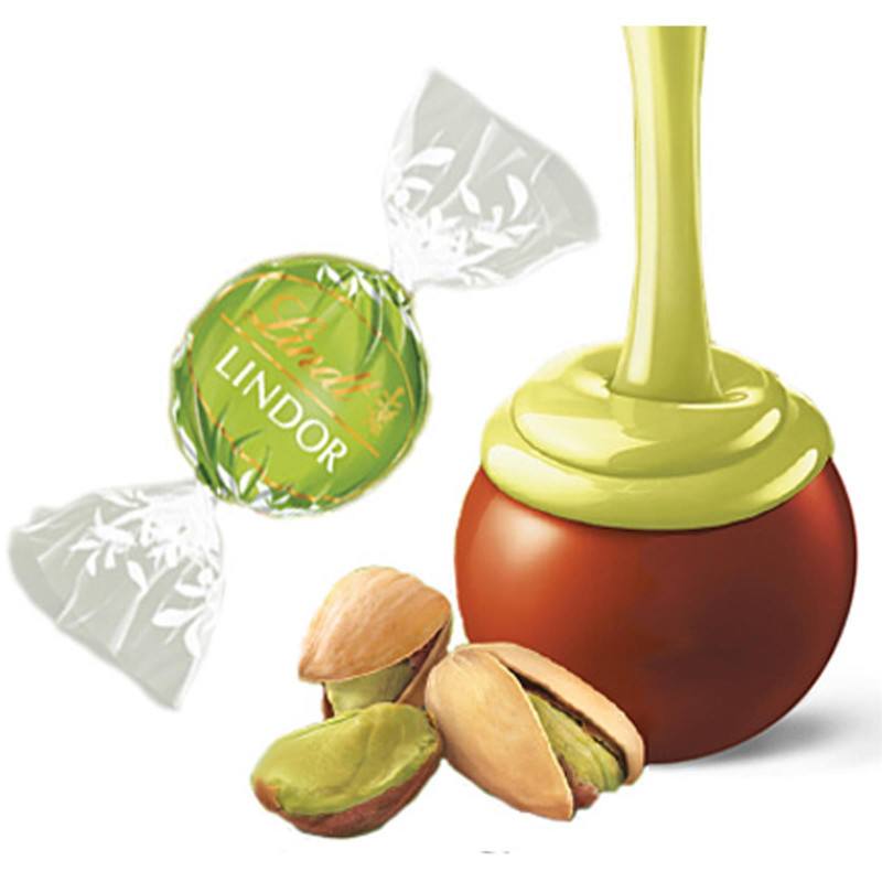 Cioccolatini Cioccolato al Latte Crema al Pistacchio - Lindt Lindor - Boules Verde - 1000 gr