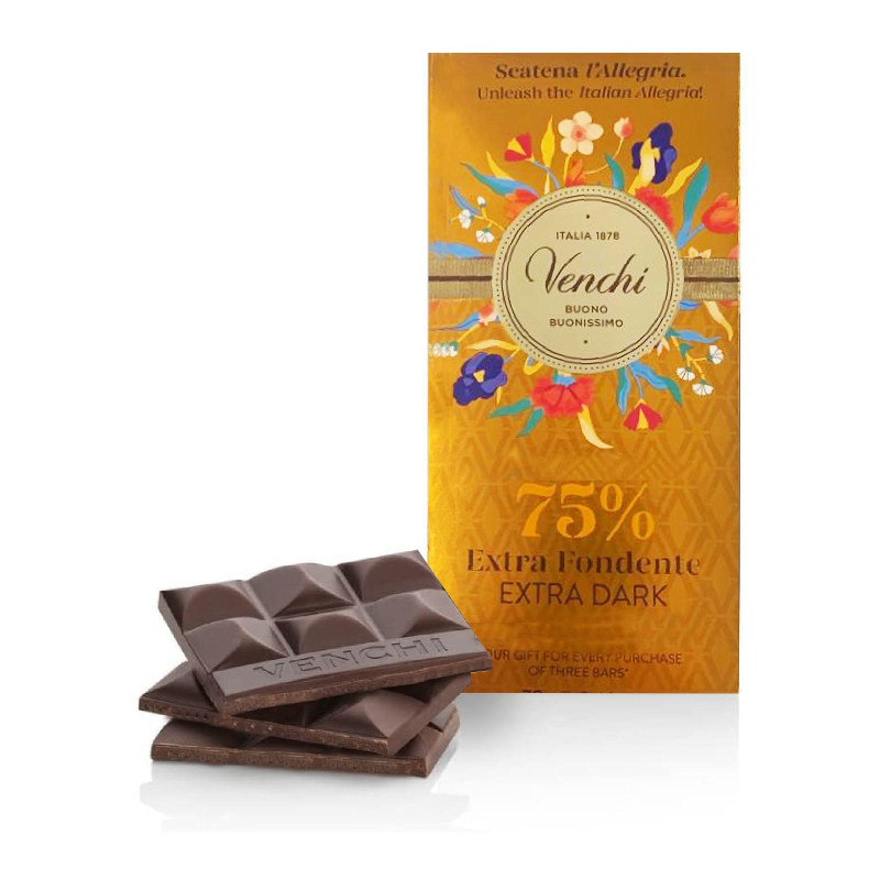 Tavoletta Cioccolato Venchi - Extra Fondente Dark 75% - 70 g