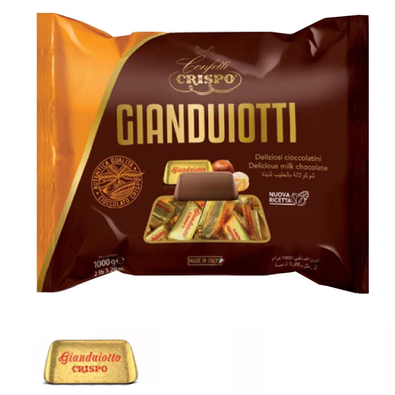 Cioccolatini Gianduiotti -  Crispo - Nocciola Gianduia - 1000 gr - 1 kg