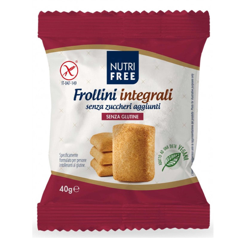 Frollini Integrali - NutriFree - 10 Pezzi da 40 g - Senza Zuccheri Aggiunti