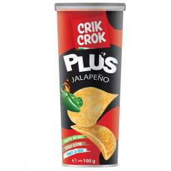 15 Tubo Patatine Crik Crok - Jalapeno - Plus - 100 gr Senza Glutine