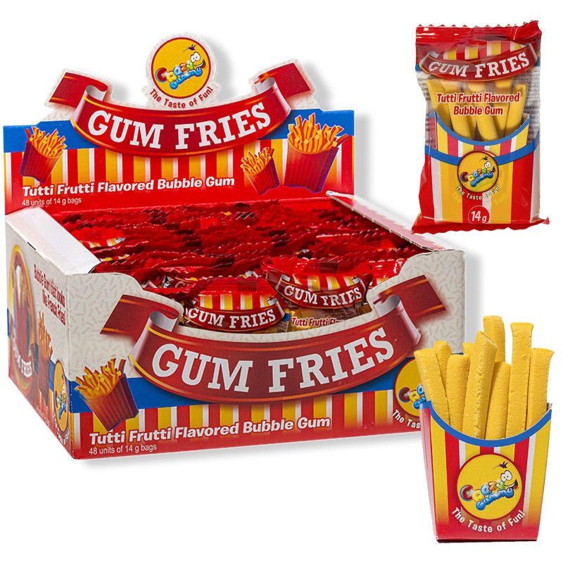 Gomme da Masticare - Crazy Gummy - Patatine Fritte - Gum Fries - Box da 48 pz