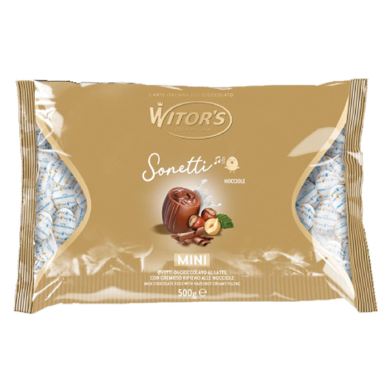 Mini Ovetti Cioccolato Latte - Witor's - Con Ripieno Nocciola - Busta 500 g