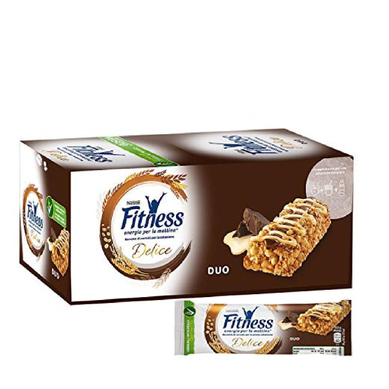 DUO - Barrette di Cereali - Fitness Delice - Cioccolato al Latte - 24 Barrette da 22,5 g