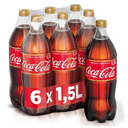 Bibita Frizzante - Coca Cola Senza Caffeina - 6 Bottiglie da 1,5 Litri