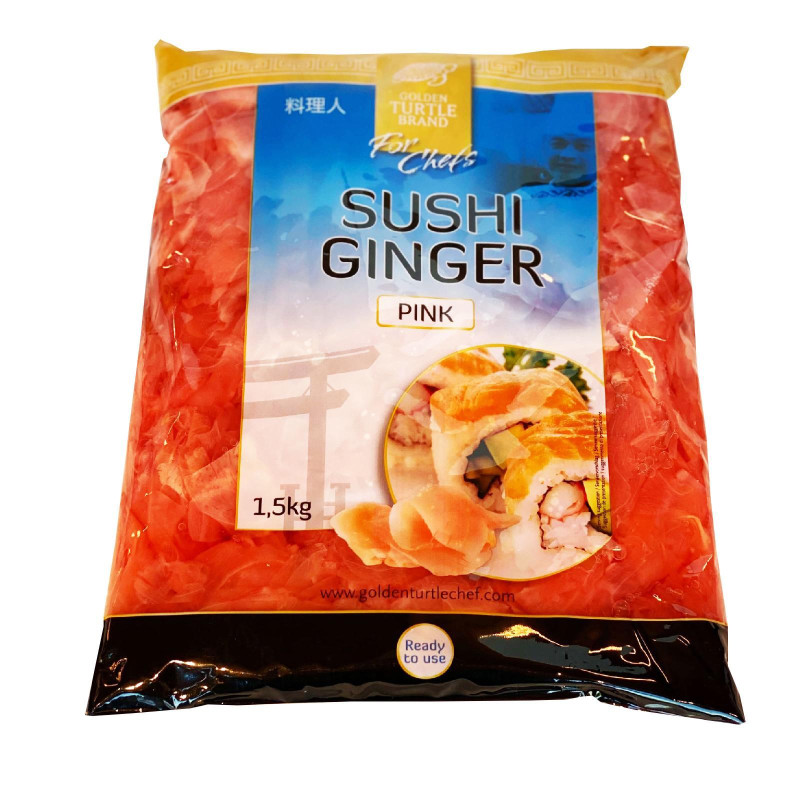 Sushi Ginger Pink - Golden Turtle Brand - Zenzero Rosa per Sushi - Busta da 1,5 kg