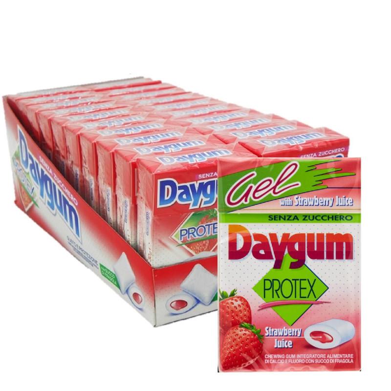 Gomme Da Masticare - Daygum Protex Senza Zucchero - Fragola - 20 Astucci da 30 gr