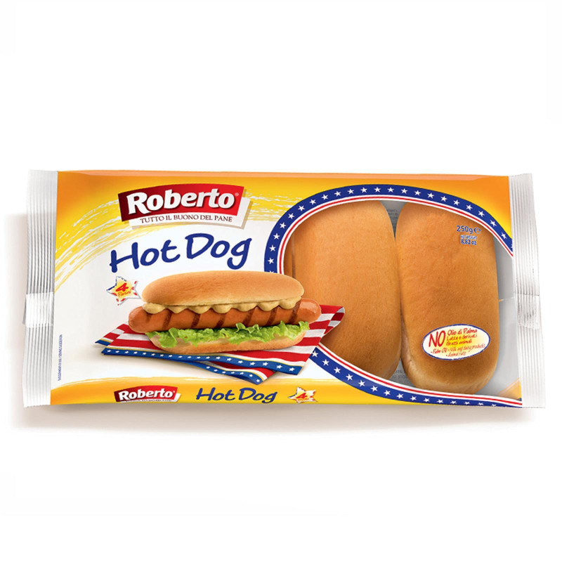 Panini Per Hot Dog - Roberto - 4 Panini - 250 gr