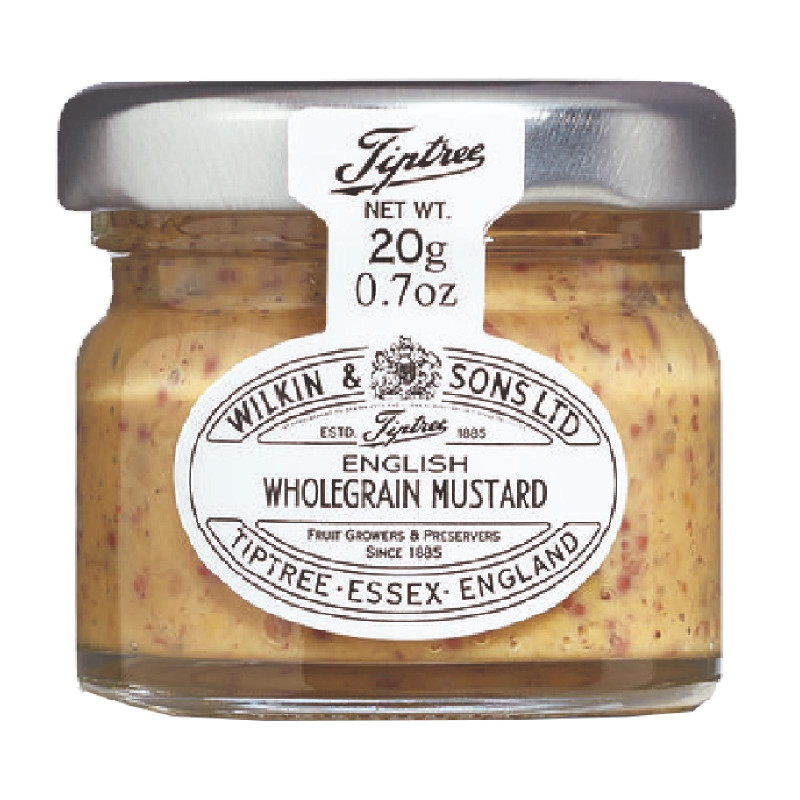 Senape Wilkin & Sons - English Wholegrain Mustard - Monoporzione Barattolino Vetro - 24 x 20 g