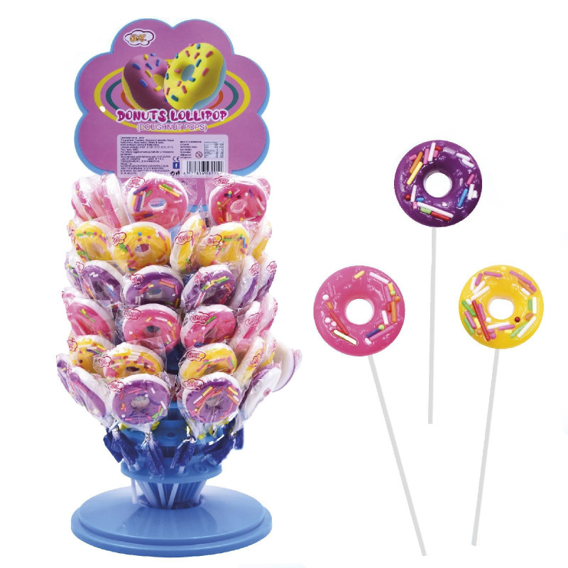 Donuts Lollipop - JoyGum - Lecca Lecca Ciambelle - Box Espositore 72 pz