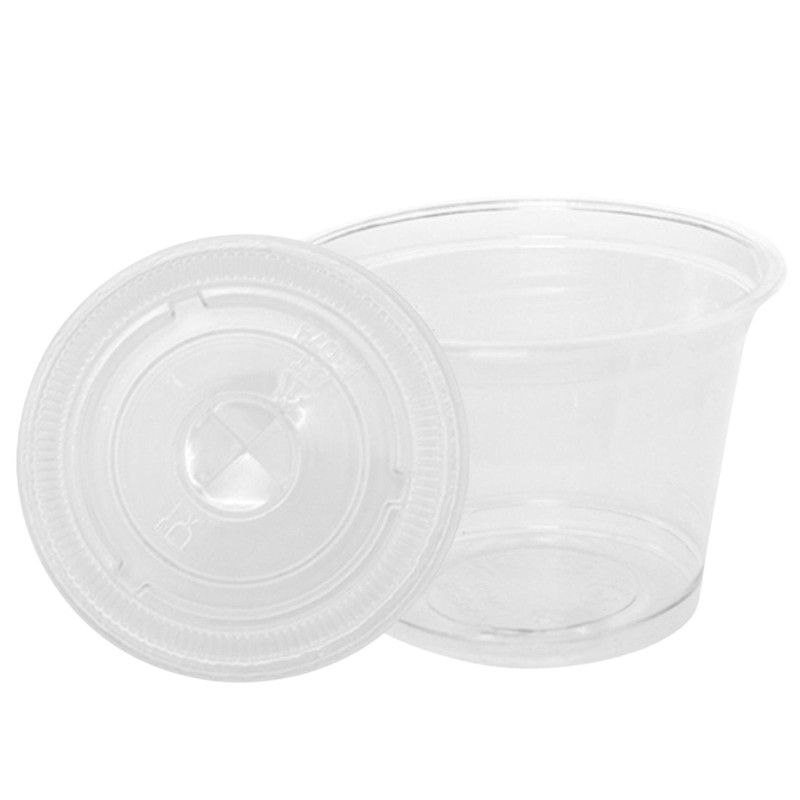 Bicchieri in Plastica Pet + Coperchi in Pet Trasparente - 50 + 50 Pz - 165 ml