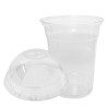 Bicchieri in Plastica Pet + Coperchi Cupola con Foro Pet -  Trasparente - 50+50 Pz - 400 ml