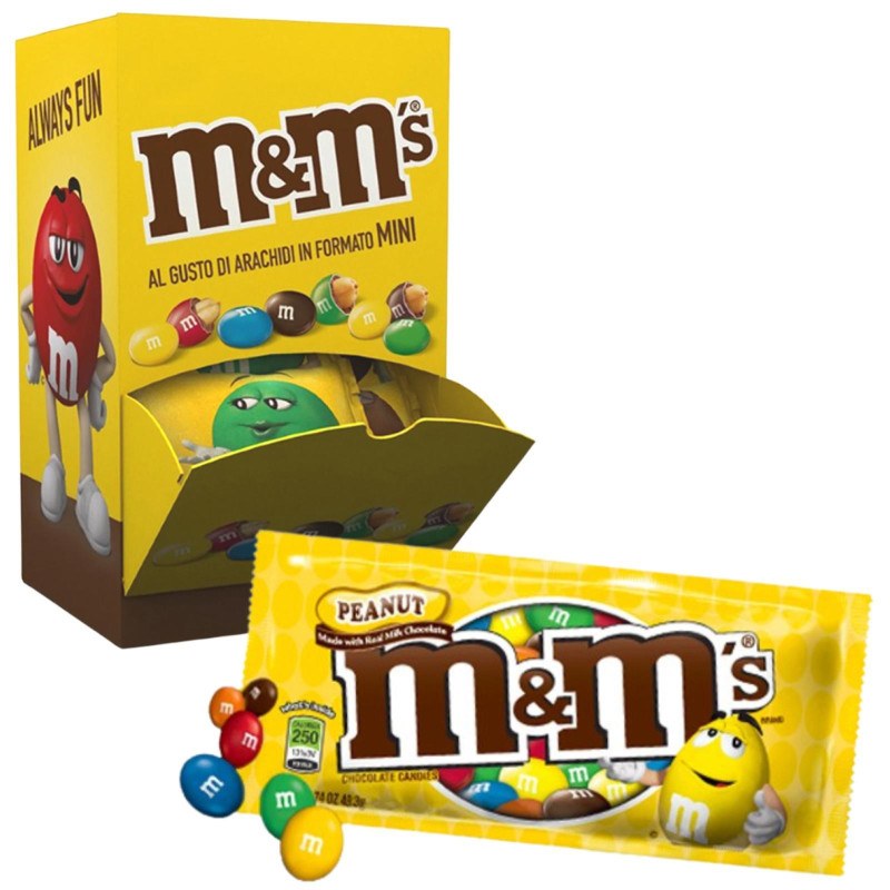 M&M's Giallo - Arachidi - 60 Blister da 20 g - M & M's - Espositore