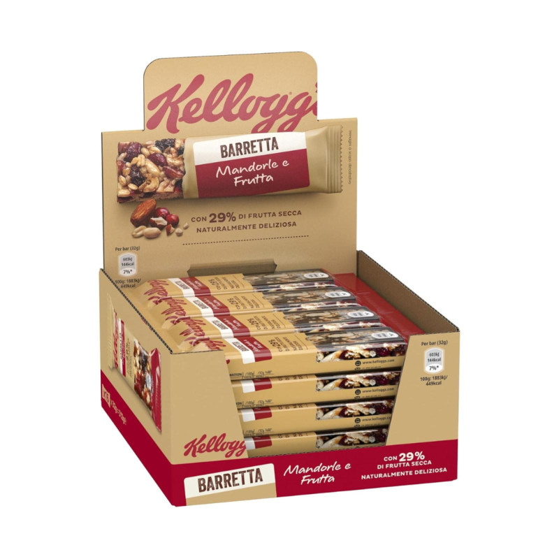 Barrette di Cereali - Kellogg's - Mandorle e Frutta - 16 x 32 g