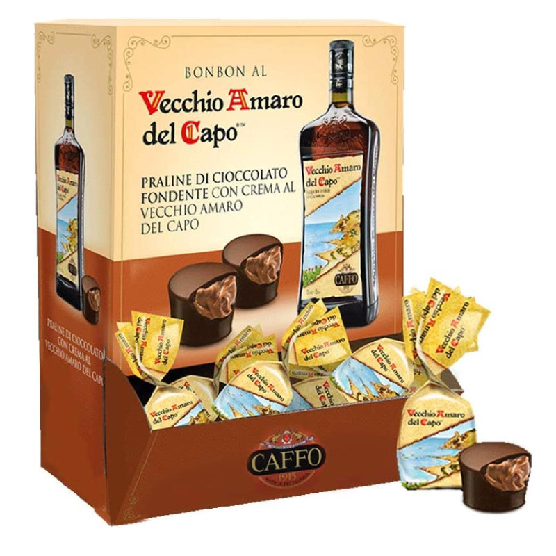 Praline Cioccolato Fondente - Vecchio Amaro del Capo - Box Espositore da 1 kg