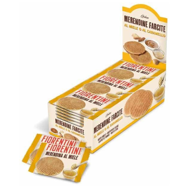 Merendine Farcite - Wafer Farciti al Miele - Fiorentini - 30 x 40 g