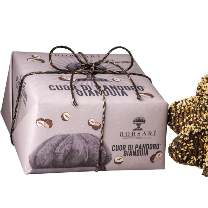 Cuor di Pandoro - Borsari - Crema Gianduia Ricoperto Cioccolato Fondente - 750 g