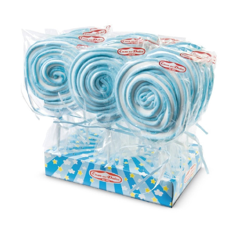 Marshmallow Casa Del Dolce - Spiedino Roll Colore Azzurro - 12 pz da 80 g