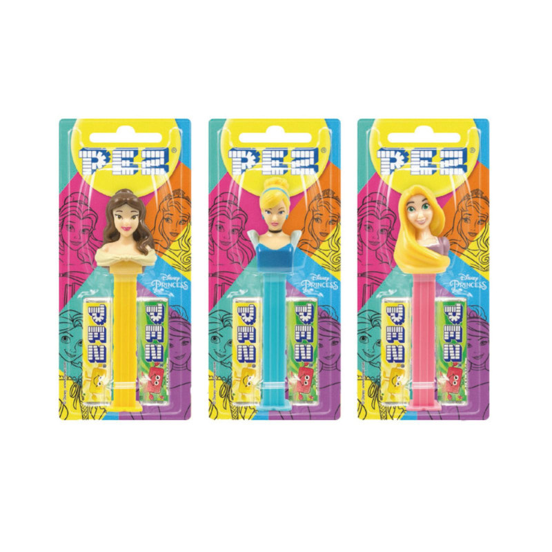 Caramelle Pez - Princess - Principesse Disney - Caramelle alla Frutta - 12 Blister da 17 g