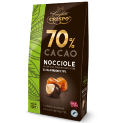 Dragees Crispo - Nocciole Ricoperto di Cioccolato Fondente 70% - 130 g