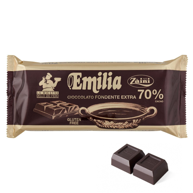 Tavoletta Cioccolato Fondente Extra 70% - Emilia - Zaini - 400 gr