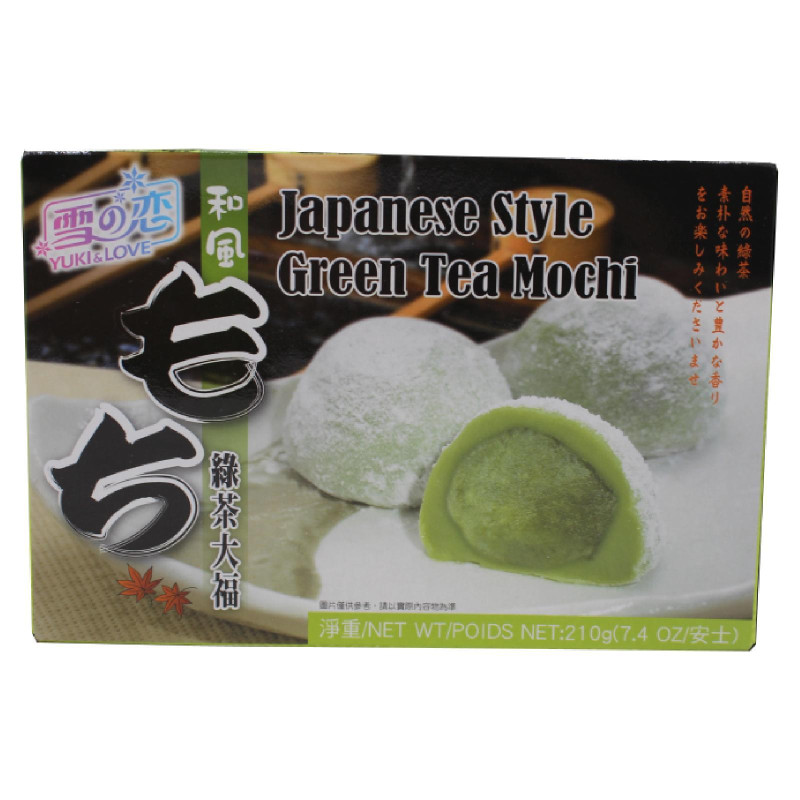 Mochi - Yuki & Love - Dolcetti di Riso - Al Te' Verde - Green Tea Mochi - 210 g