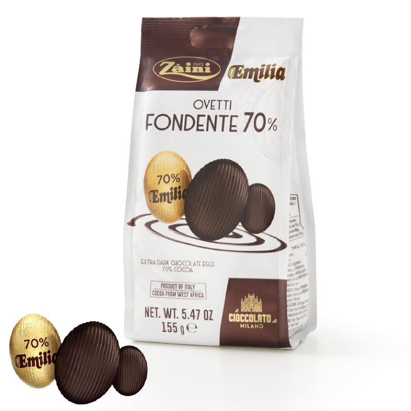 Ovetti Zaini - Ovetti Cioccolato Fondente 70% - Busta da 155 g