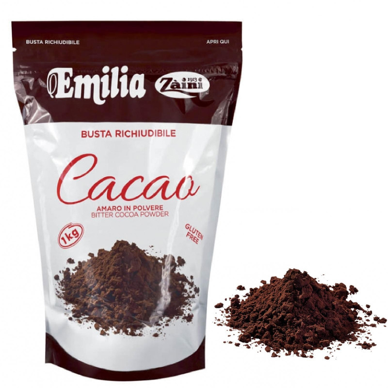 Cacao Amaro in Polvere - Emilia - Zaini - Busta da 1000 g - 1 Kg