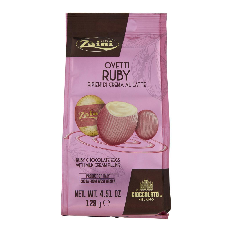 Ovetti Zaini - Ovetti Ruby - Ripieni di Crema al Latte - Busta da 128 g