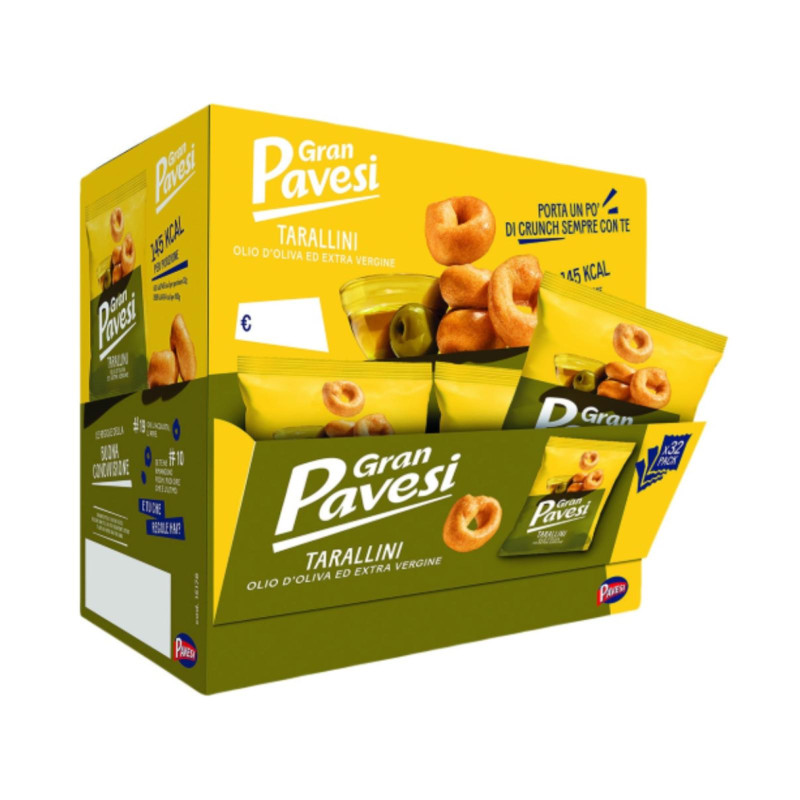 Taralli Pavesi - I Tarallini Olio EVO - 32 Monoporzioni da 32 g