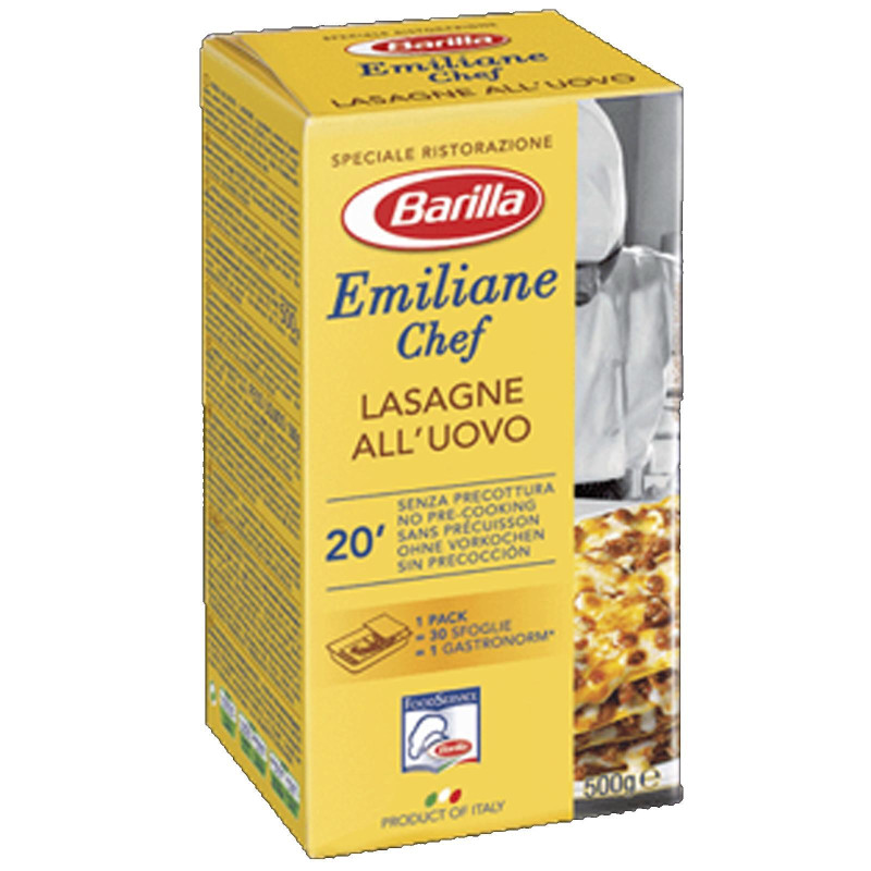 Emiliane Chef Barilla - Lasagne all'uovo - Food Service - 500 gr