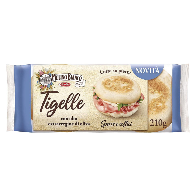 Pane Mulino Bianco - Tigelle -  Busta da 210 g - 6 Pezzi