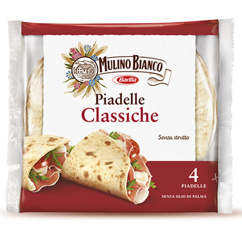 Piadelle Mulino Bianco Classiche- 4 Piadine - 300 gr