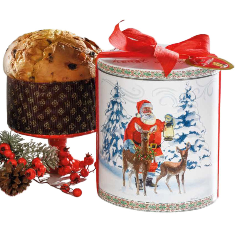 Panettone Flamigni - Panettone Milano Alto - Latta Babbo Natale - 1 Kg