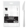 Coltelli Premium in Plastica PS - Colore Bianco - 100 Pz - 180 mm