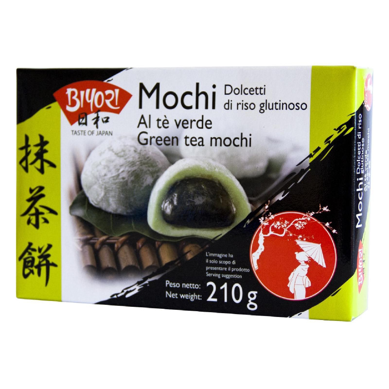 Mochi Biyori - Dolcetti di Riso - Al Te' Verde - Green Tea Mochi - 210 g