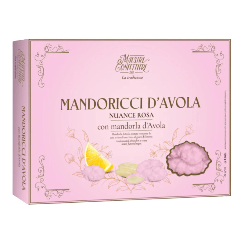 Confetti Maxtris Mandoricci - Mandorla D' avola - Gusto Limone - Colore Rosa - 1 Kg