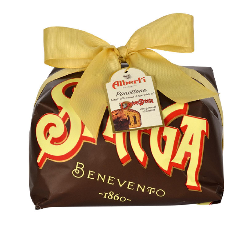 Panettone Alberti - Panettone Con Gocce di Cioccolato Con Crema di Liquore Strega - 1 Kg