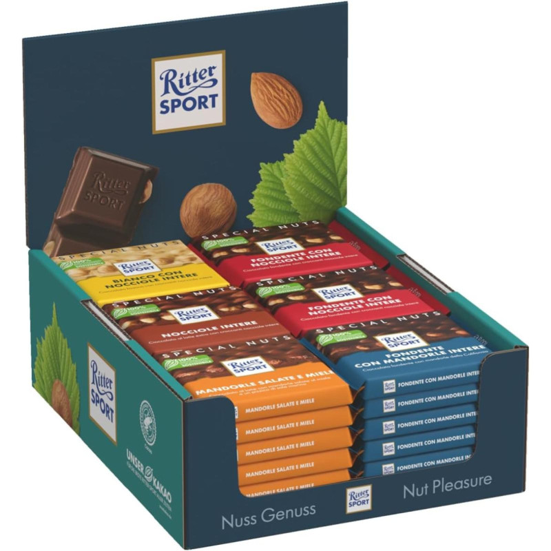 Tavolette Ritter Sport - Special Nuts - 5 Gusti Assortiti - Espositore 36 Pezzi da 100 g