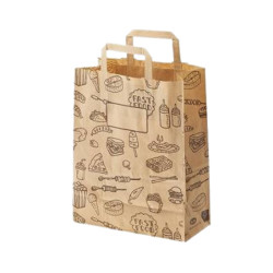 Shopper in Carta Kraft - Colore Avana - 27x16x29 cm - 50 Pezzi